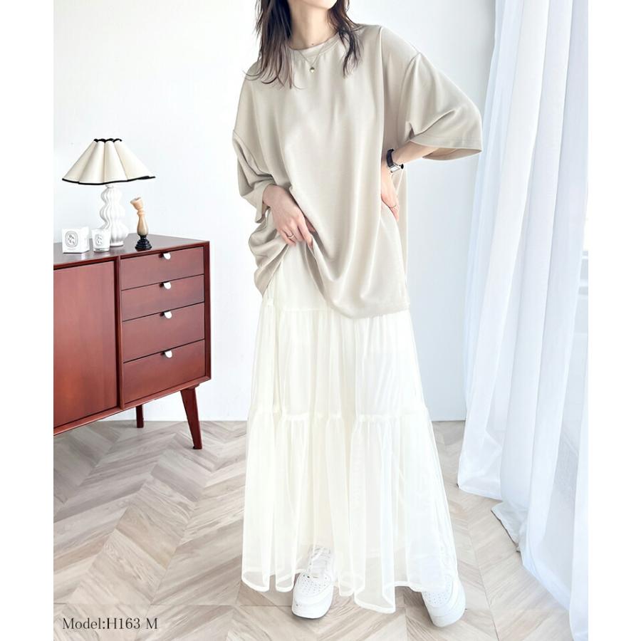 トップス Tシャツ レディース ダンボール ビッグ Tee 男女兼用 ユニセックス メンズ ドロップショルダー 二の腕カバー ゆったり オーバーシルエッ | classicalelf | 11