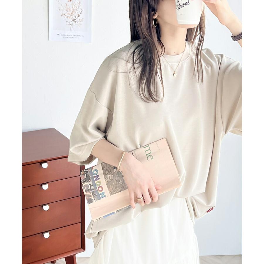 トップス Tシャツ レディース ダンボール ビッグ Tee 男女兼用 ユニセックス メンズ ドロップショルダー 二の腕カバー ゆったり オーバーシルエッ | classicalelf | 12