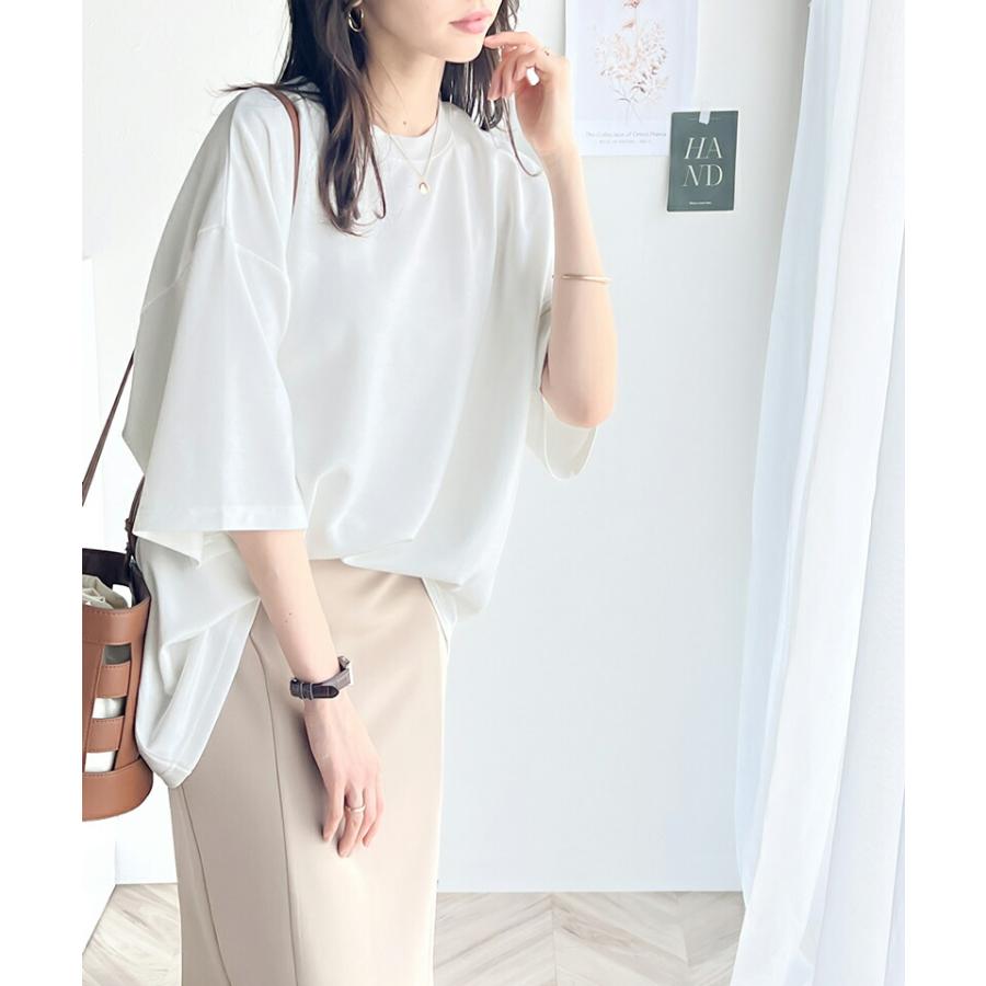 トップス Tシャツ レディース ダンボール ビッグ Tee 男女兼用 ユニセックス メンズ ドロップショルダー 二の腕カバー ゆったり オーバーシルエッ | classicalelf | 03