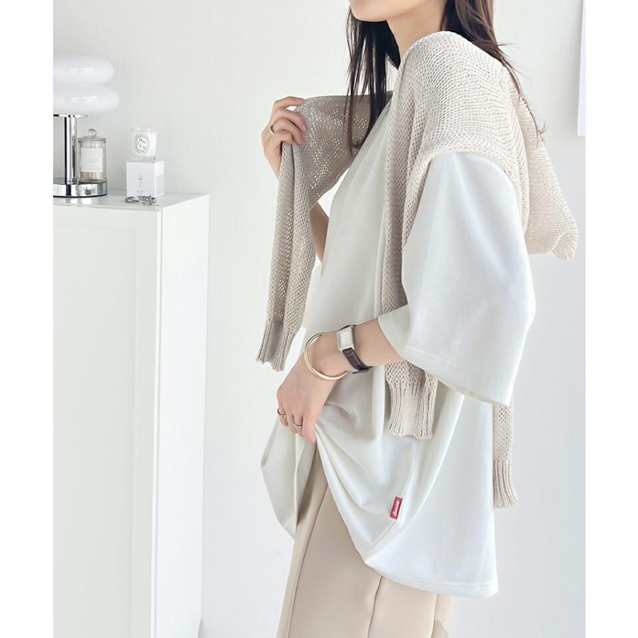 トップス Tシャツ レディース ダンボール ビッグ Tee 男女兼用 ユニセックス メンズ ドロップショルダー 二の腕カバー ゆったり オーバーシルエッ | classicalelf | 04