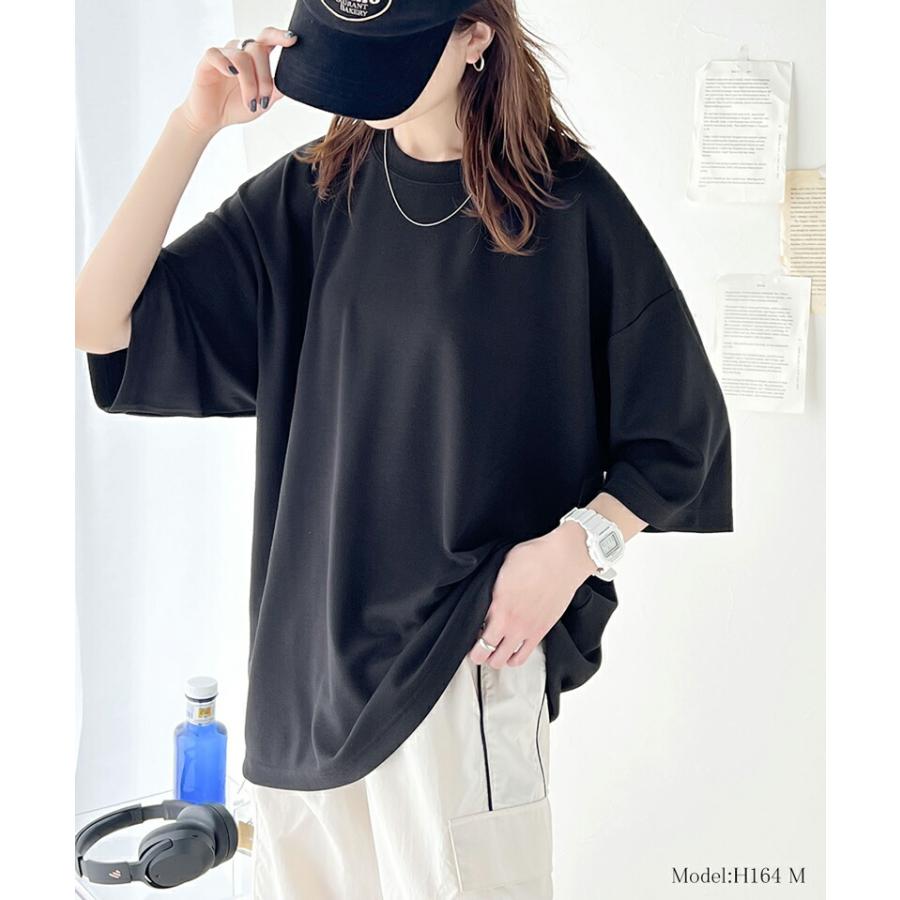 トップス Tシャツ レディース ダンボール ビッグ Tee 男女兼用 ユニセックス メンズ ドロップショルダー 二の腕カバー ゆったり オーバーシルエッ | classicalelf | 05