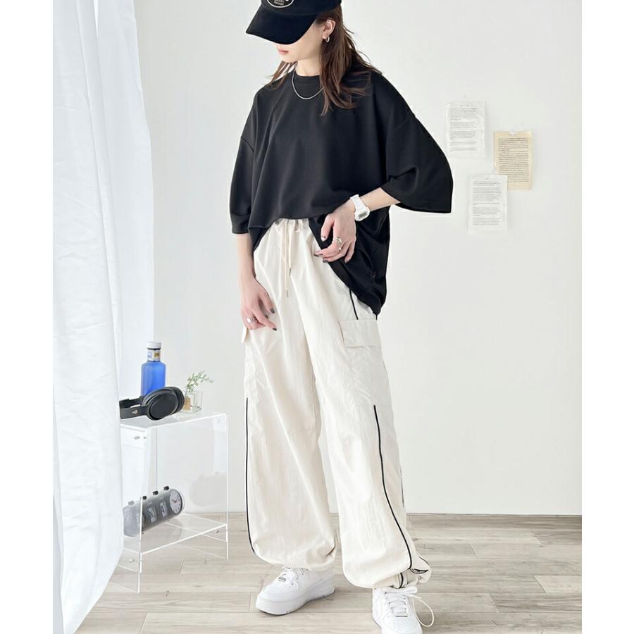 トップス Tシャツ レディース ダンボール ビッグ Tee 男女兼用 ユニセックス メンズ ドロップショルダー 二の腕カバー ゆったり オーバーシルエッ | classicalelf | 06