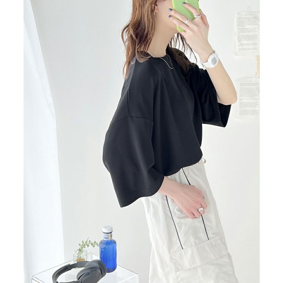 トップス Tシャツ レディース ダンボール ビッグ Tee 男女兼用 ユニセックス メンズ ドロップショルダー 二の腕カバー ゆったり オーバーシルエッ | classicalelf | 07