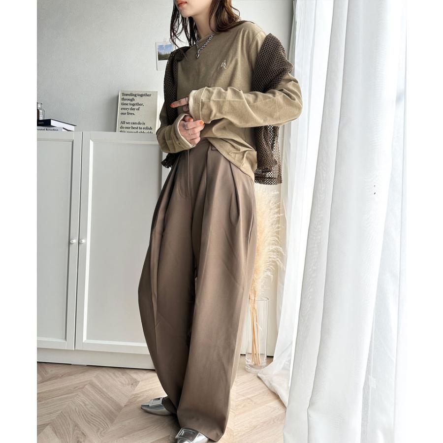 トップス Tシャツ レディース 長袖 ロンT 綿100% バイカラー ワンポイント 刺繍 ヴィンテージライク 配色 レイヤードコーデ メンズ ユニセックス | classicalelf | 13