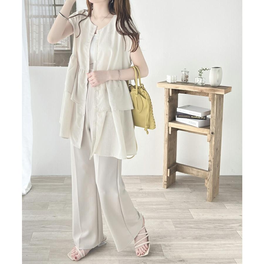 トップス シャツ レディース エアリータッチ 前後 2way ティアード チュニック ブラウス 防シワ UVカット 接触冷感 吸水速乾 機能 羽織り | classicalelf | 12