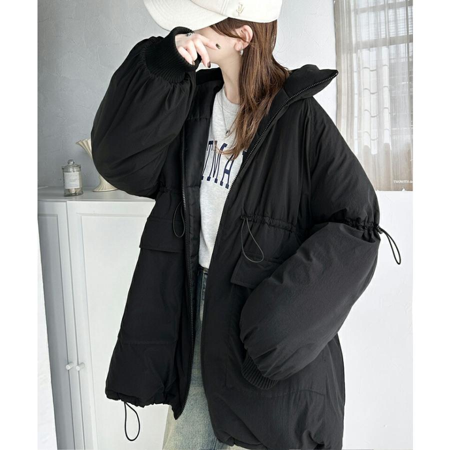 アウター ジャケット レディース スタンド ドロスト 袖 ボリューム 中綿 ブルゾン コート パディングコート 男女兼用 ユニセックス メンズ | classicalelf | 12