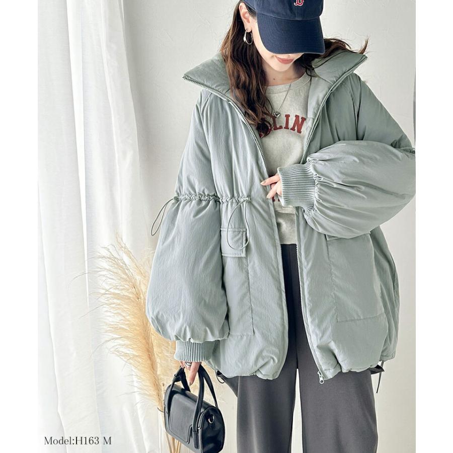 アウター ジャケット レディース スタンド ドロスト 袖 ボリューム 中綿 ブルゾン コート パディングコート 男女兼用 ユニセックス メンズ | classicalelf | 13