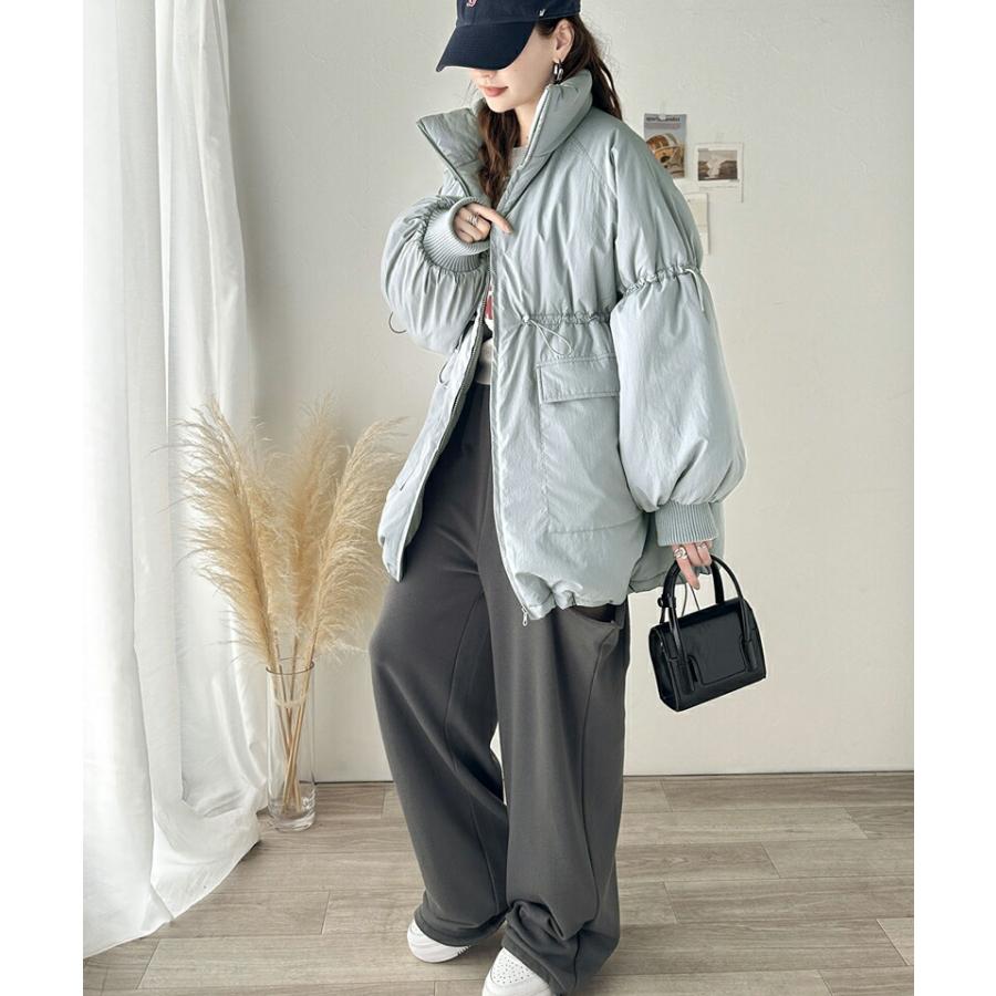 アウター ジャケット レディース スタンド ドロスト 袖 ボリューム 中綿 ブルゾン コート パディングコート 男女兼用 ユニセックス メンズ | classicalelf | 14