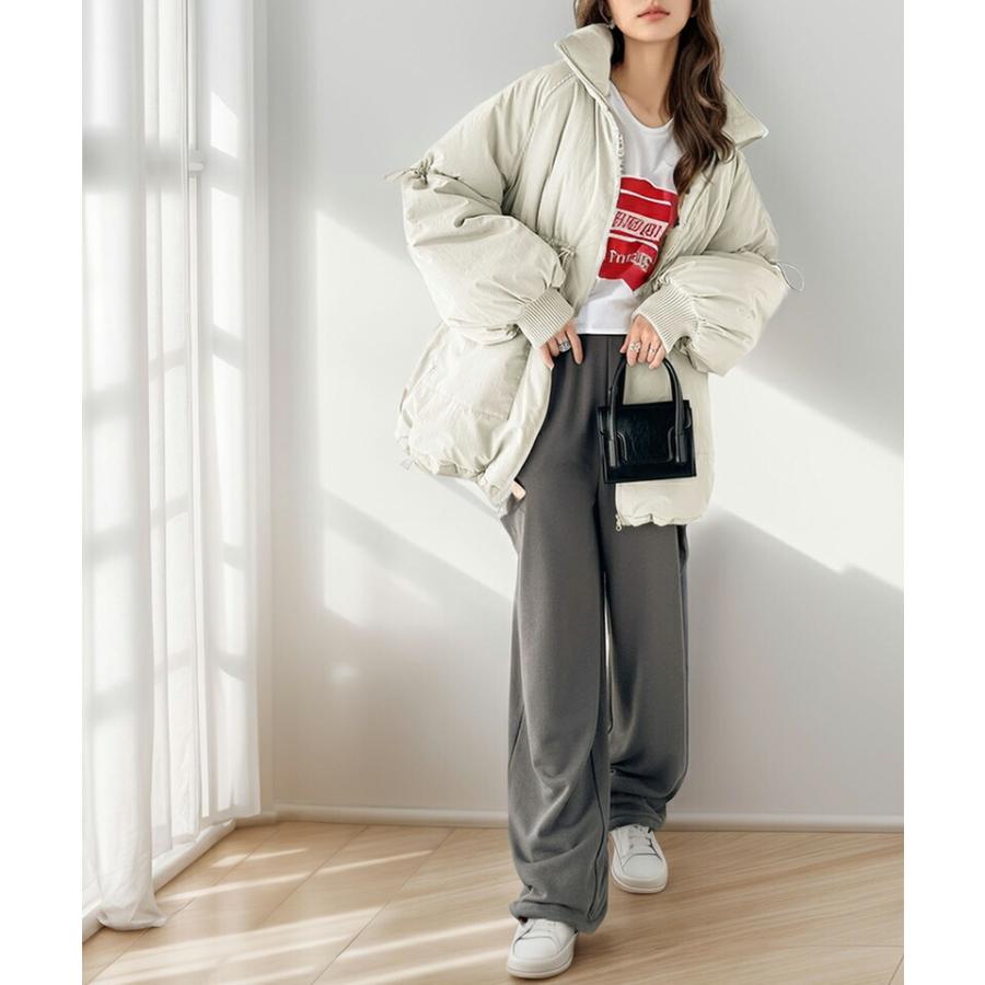 アウター ジャケット レディース スタンド ドロスト 袖 ボリューム 中綿 ブルゾン コート パディングコート 男女兼用 ユニセックス メンズ | classicalelf | 07