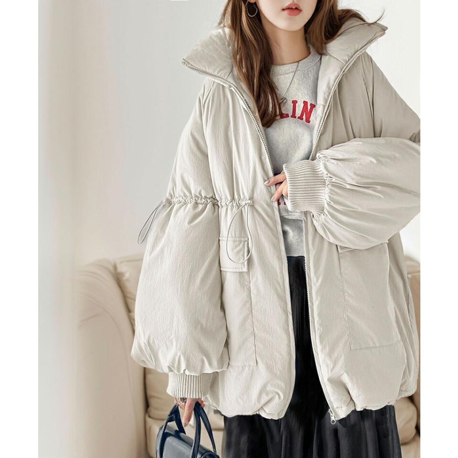 アウター ジャケット レディース スタンド ドロスト 袖 ボリューム 中綿 ブルゾン コート パディングコート 男女兼用 ユニセックス メンズ | classicalelf | 08