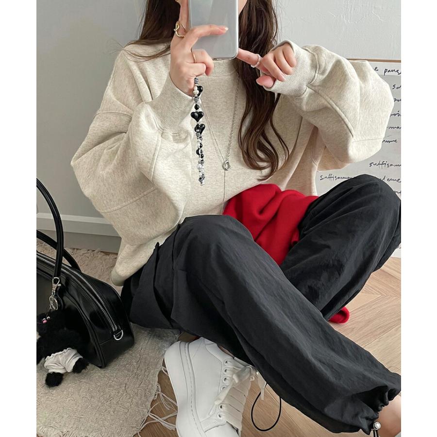 トップス スウェット レディース 立体 paean バック BIG ロゴ 刺繍 裏起毛 プルオーバー セットアップ可能 ドロップショルダーゆるっと | classicalelf | 07