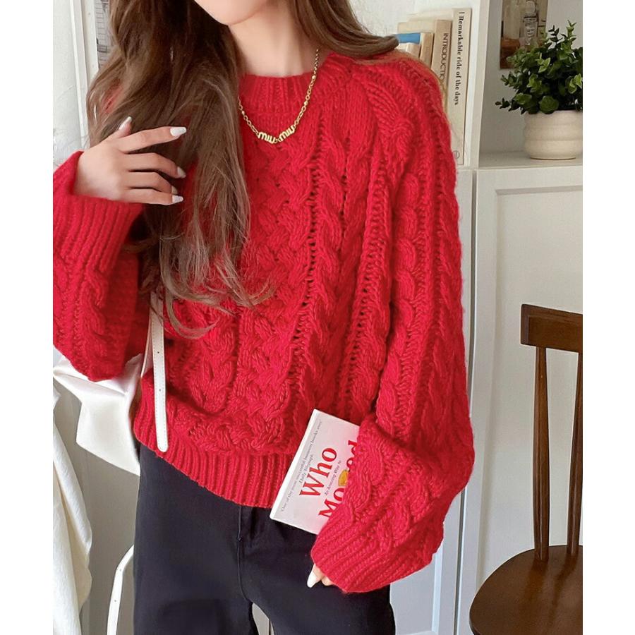 classicalelf トップス ニット レディース ざっくり 手編み 風