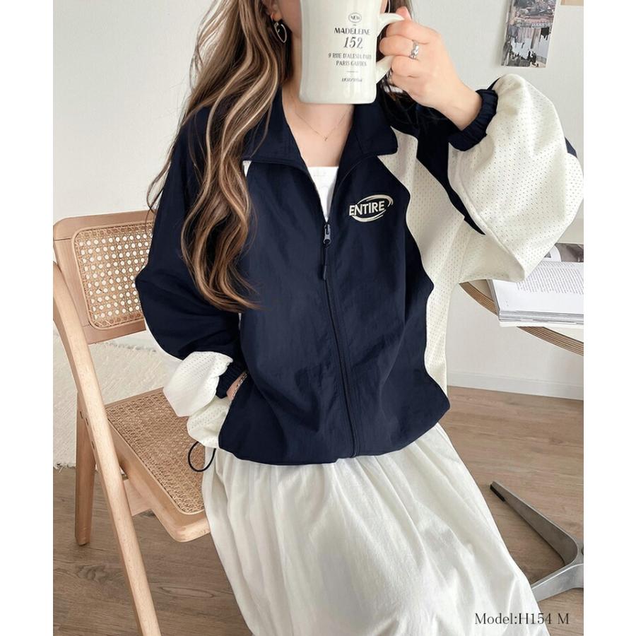 アウター ジャケット レディース ワンポイント ロゴ 入り ラグラン 配色 メッシュ ジップ ブルゾン アウトドア 羽織り スポーツ 旅行 | classicalelf | 10