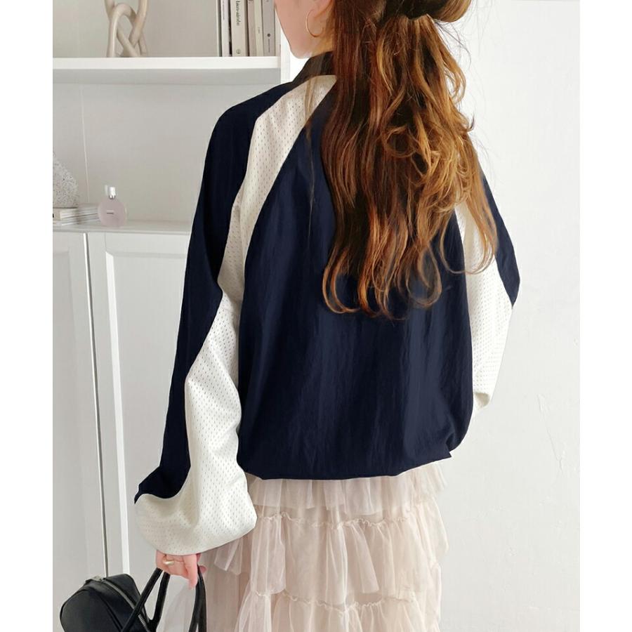 アウター ジャケット レディース ワンポイント ロゴ 入り ラグラン 配色 メッシュ ジップ ブルゾン アウトドア 羽織り スポーツ 旅行 | classicalelf | 11