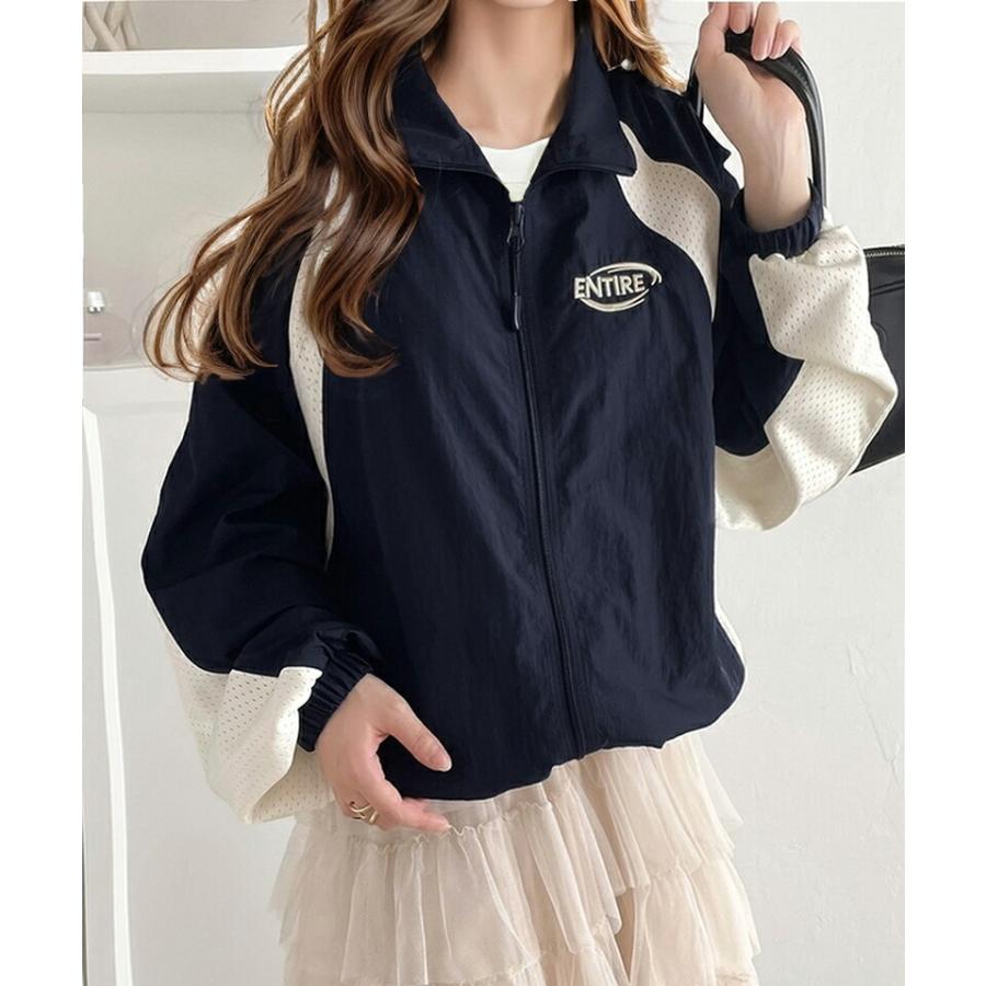 アウター ジャケット レディース ワンポイント ロゴ 入り ラグラン 配色 メッシュ ジップ ブルゾン アウトドア 羽織り スポーツ 旅行 | classicalelf | 12