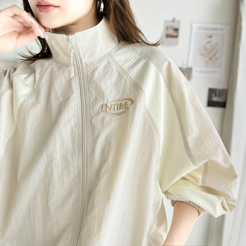 アウター ジャケット レディース ワンポイント ロゴ 入り ラグラン 配色 メッシュ ジップ ブルゾン アウトドア 羽織り スポーツ 旅行 | classicalelf | 18