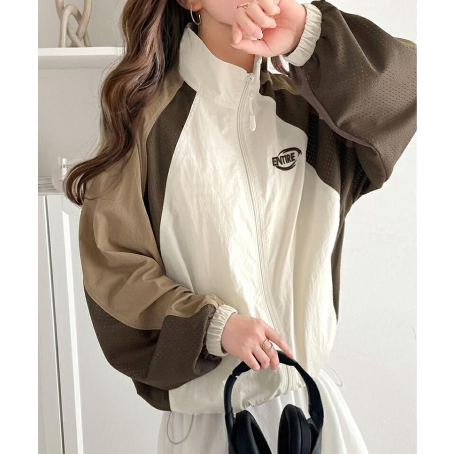 アウター ジャケット レディース ワンポイント ロゴ 入り ラグラン 配色 メッシュ ジップ ブルゾン アウトドア 羽織り スポーツ 旅行 | classicalelf | 04