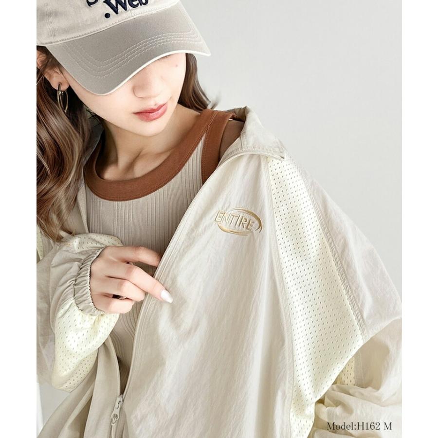 アウター ジャケット レディース ワンポイント ロゴ 入り ラグラン 配色 メッシュ ジップ ブルゾン アウトドア 羽織り スポーツ 旅行 | classicalelf | 06