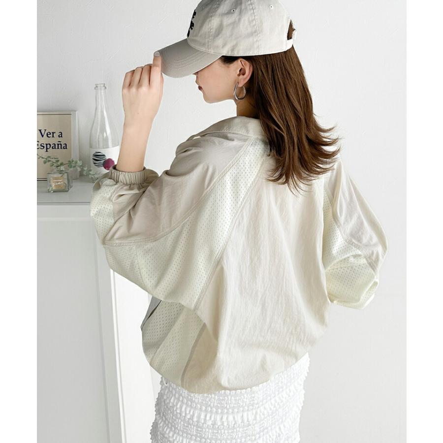 アウター ジャケット レディース ワンポイント ロゴ 入り ラグラン 配色 メッシュ ジップ ブルゾン アウトドア 羽織り スポーツ 旅行 | classicalelf | 09