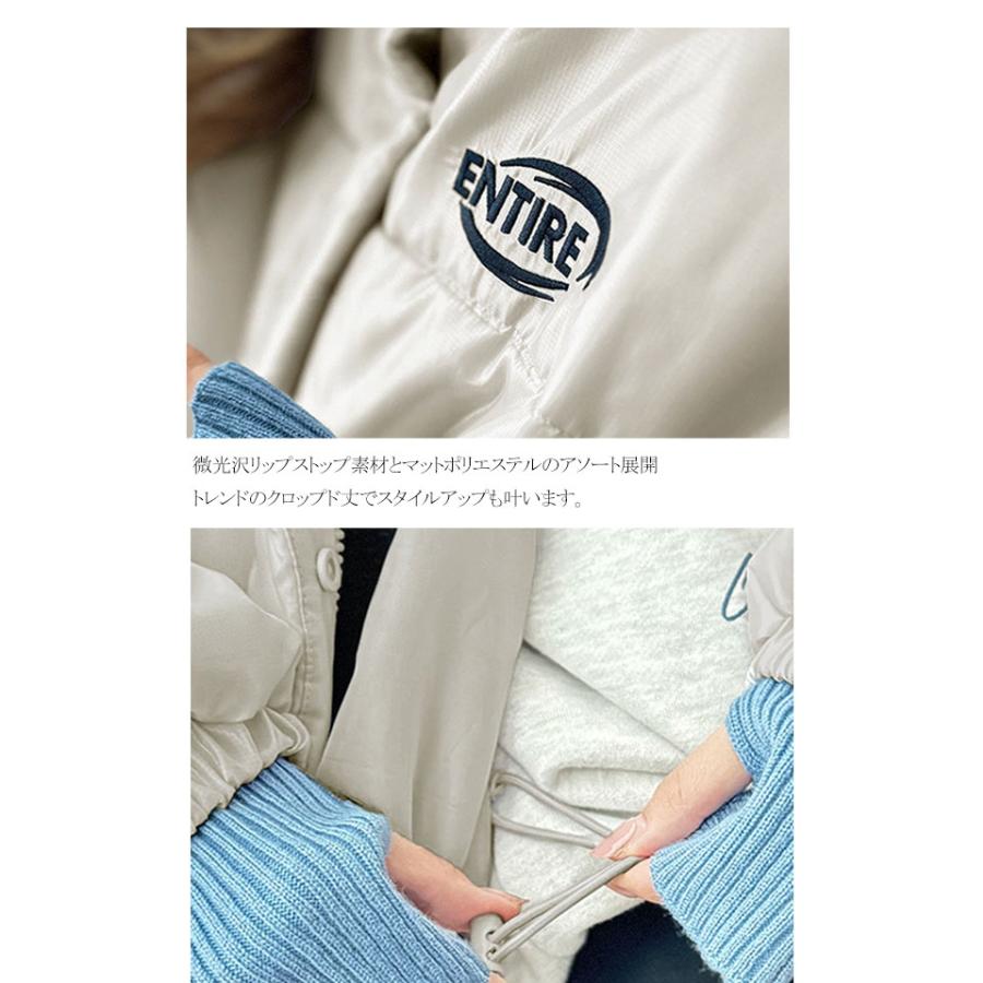 アウター ジャケット レディース 中綿 フード 付 ショート ブルゾン JK 微光沢 リップス トップ マット ポリエステル 選べる 素材 羽織り 暖か | classicalelf | 16