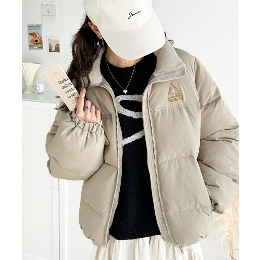 《java ジャバコラボ》 アウター ジャケット レディース 軽くて 暖かい 中綿 ロゴ 刺繍 フェイク ダウンジャケット 男女兼用 ユニセックス メンズ | classicalelf | 04