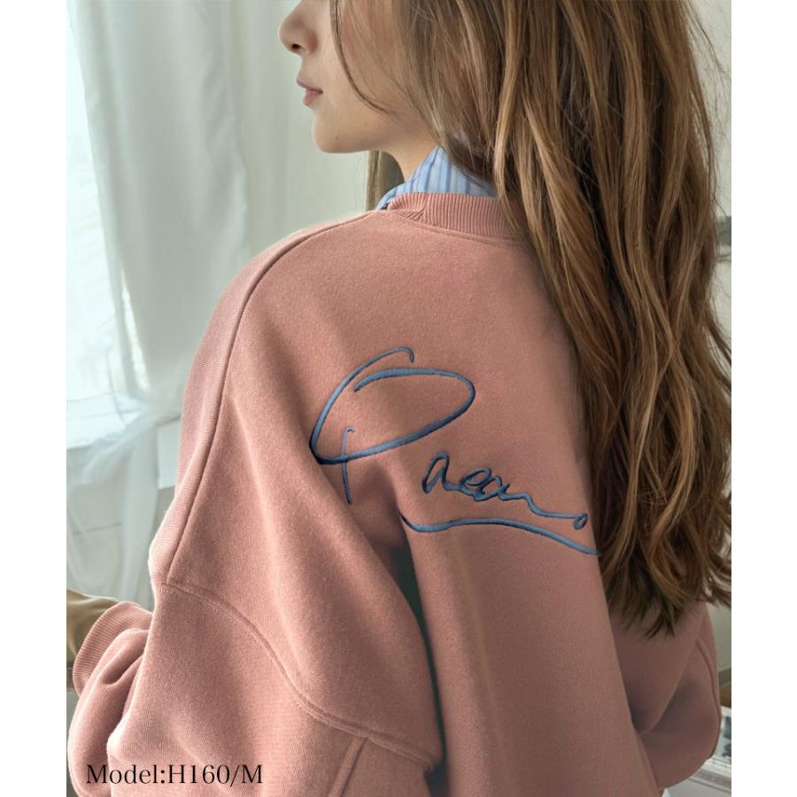 トップス スウェット レディース 立体 paean バック BIG ロゴ 刺繍 裏起毛 プルオーバー ドロップショルダーゆるっと スエット オーバーサイズ | classicalelf | 11