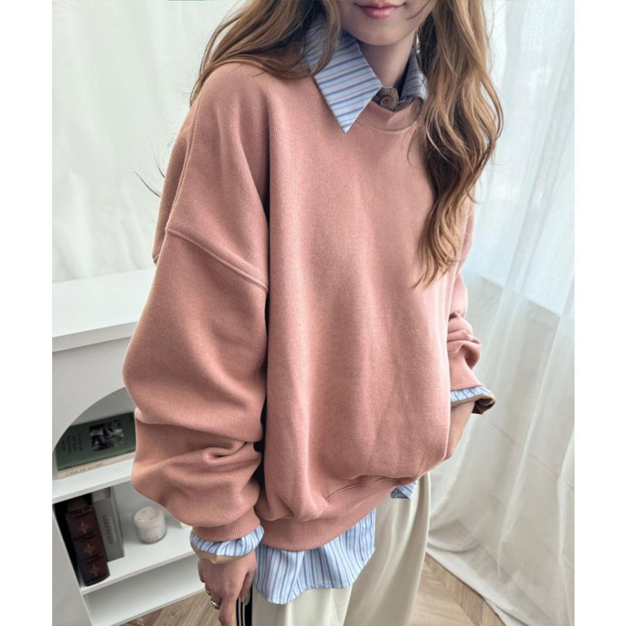 トップス スウェット レディース 立体 paean バック BIG ロゴ 刺繍 裏起毛 プルオーバー ドロップショルダーゆるっと スエット オーバーサイズ | classicalelf | 13