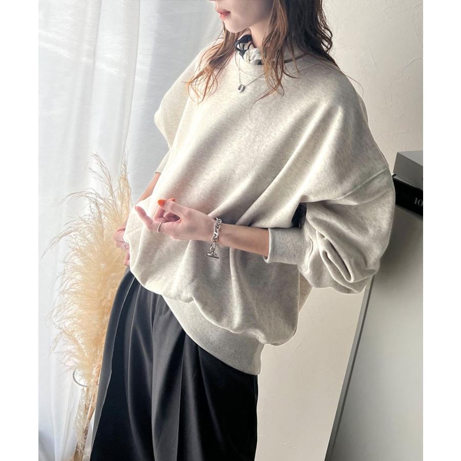 トップス スウェット レディース 立体 paean バック BIG ロゴ 刺繍 裏起毛 プルオーバー ドロップショルダーゆるっと スエット オーバーサイズ | classicalelf | 05