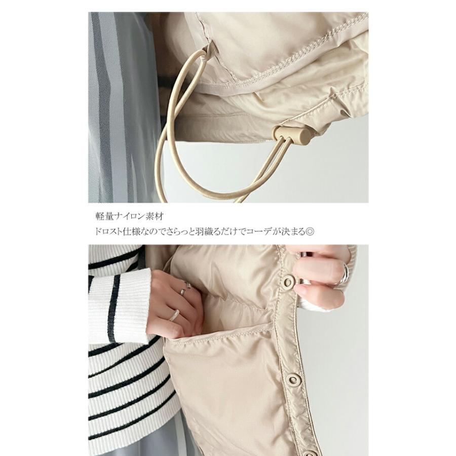 アウター ジャケット レディース 袖 刺繍 入り スーパーライト 中綿 ダウン ブルゾン ドロスト 付き レイヤードコーデ 軽い 暖かい 羽織り | classicalelf | 13