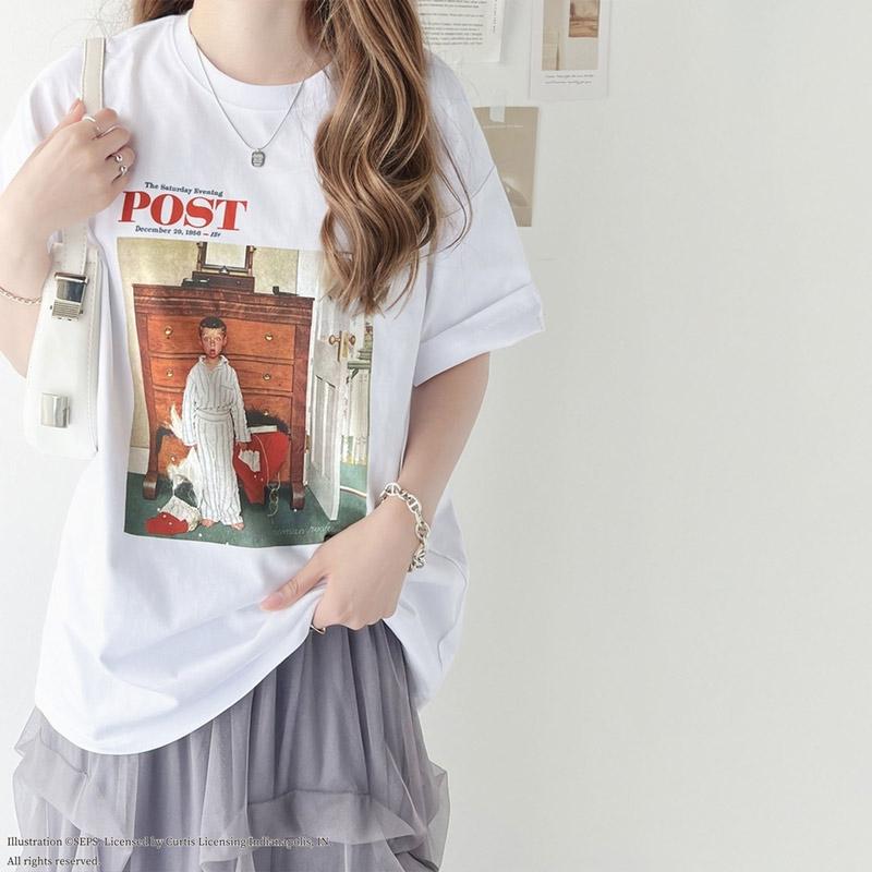 トップス tシャツ レディース カットソー オーバーサイズ 半袖 サタデーイブニングポスト Truth about Santa or Discover Noman Rockwell | classicalelf | 12