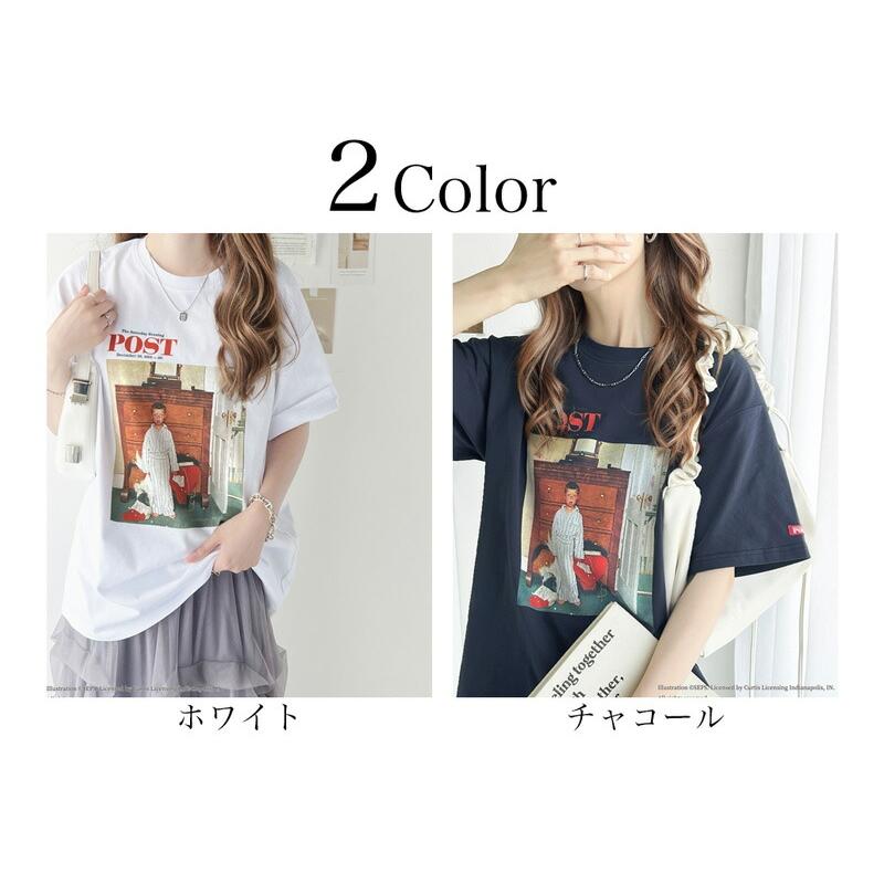 トップス tシャツ レディース カットソー オーバーサイズ 半袖 サタデーイブニングポスト Truth about Santa or Discover Noman Rockwell | classicalelf | 01