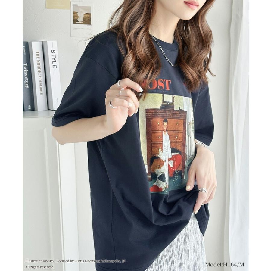 トップス tシャツ レディース カットソー オーバーサイズ 半袖 サタデーイブニングポスト Truth about Santa or Discover Noman Rockwell | classicalelf | 02