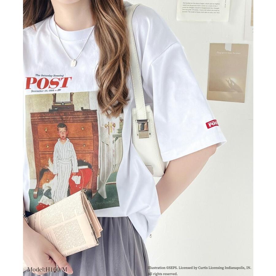 トップス tシャツ レディース カットソー オーバーサイズ 半袖 サタデーイブニングポスト Truth about Santa or Discover Noman Rockwell | classicalelf | 05