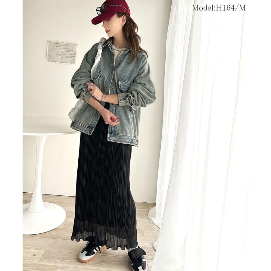 ジャケット ブルゾン レディース アウター 綿100％ デニム素材 ヴィンテージ感 ビッグシルエット カジュアル 重ね着 ロングシーズン 古着風 | classicalelf | 11