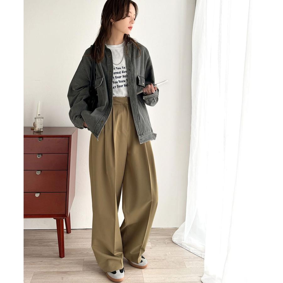 ジャケット ブルゾン レディース アウター 綿100％ デニム素材 ヴィンテージ感 ビッグシルエット カジュアル 重ね着 ロングシーズン 古着風 | classicalelf | 03