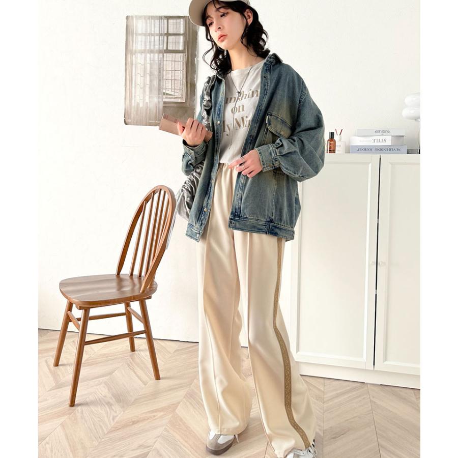 ジャケット ブルゾン レディース アウター 綿100％ デニム素材 ヴィンテージ感 ビッグシルエット カジュアル 重ね着 ロングシーズン 古着風 | classicalelf | 09