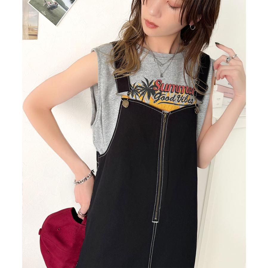 ジャンパースカート レデイース 綿 100％ 配色 ステッチ ロング | classicalelf | 10