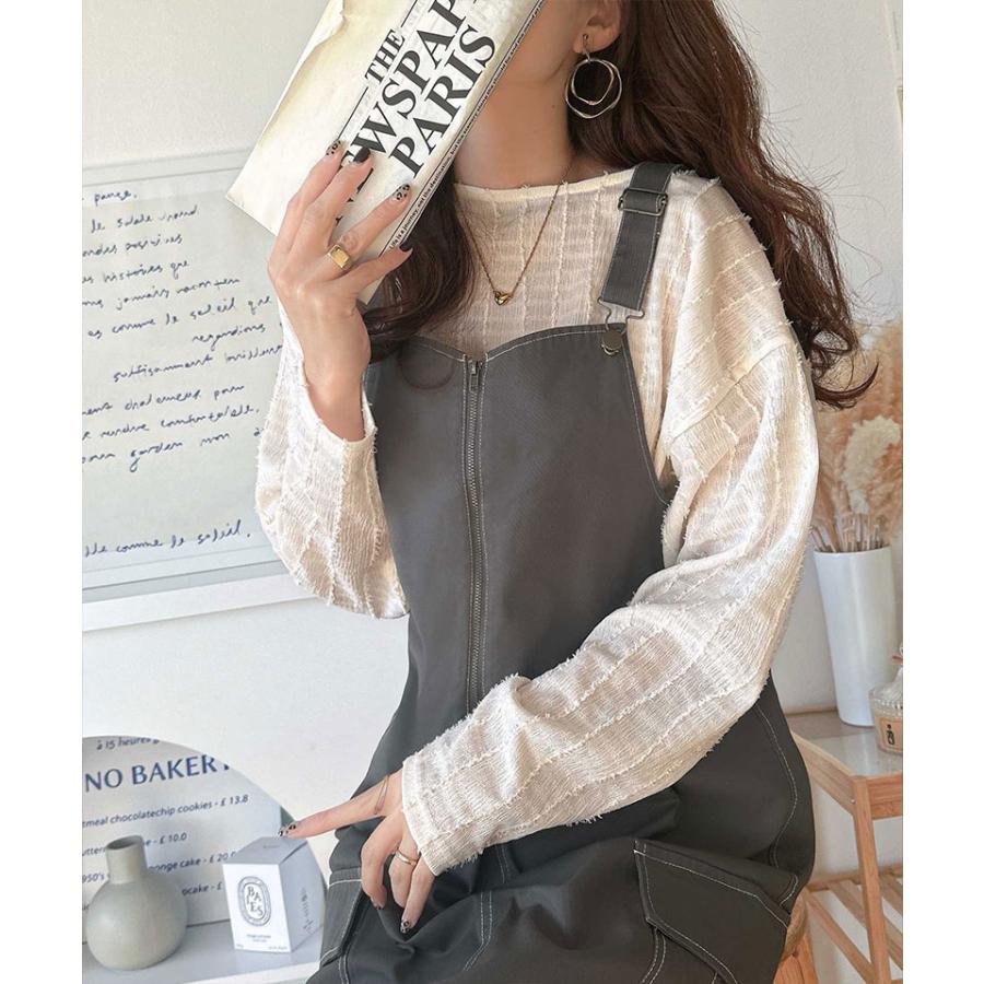 ジャンパースカート レデイース 綿 100％ 配色 ステッチ ロング | classicalelf | 15