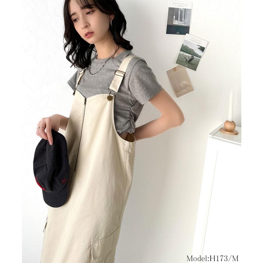 ジャンパースカート レデイース 綿 100％ 配色 ステッチ ロング | classicalelf | 02