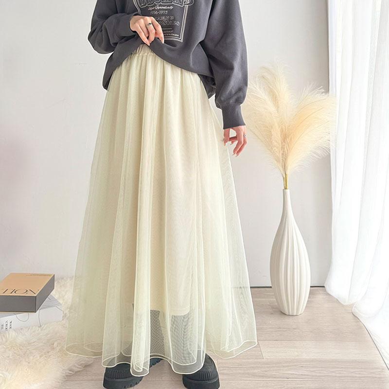 ボトムス スカート レディース マーメイド ダブル チュール SK ロング 丈 ウエスト | classicalelf