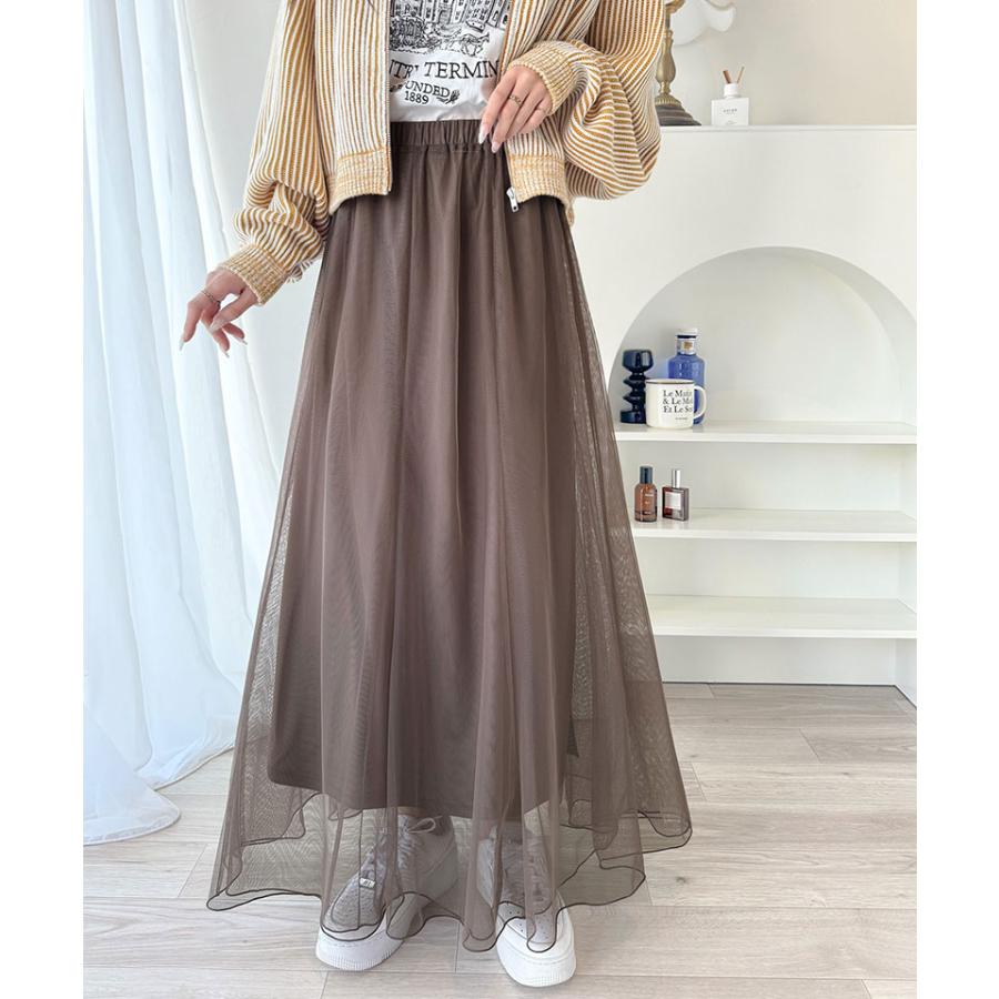 ボトムス スカート レディース マーメイド ダブル チュール SK ロング 丈 ウエスト | classicalelf | 14