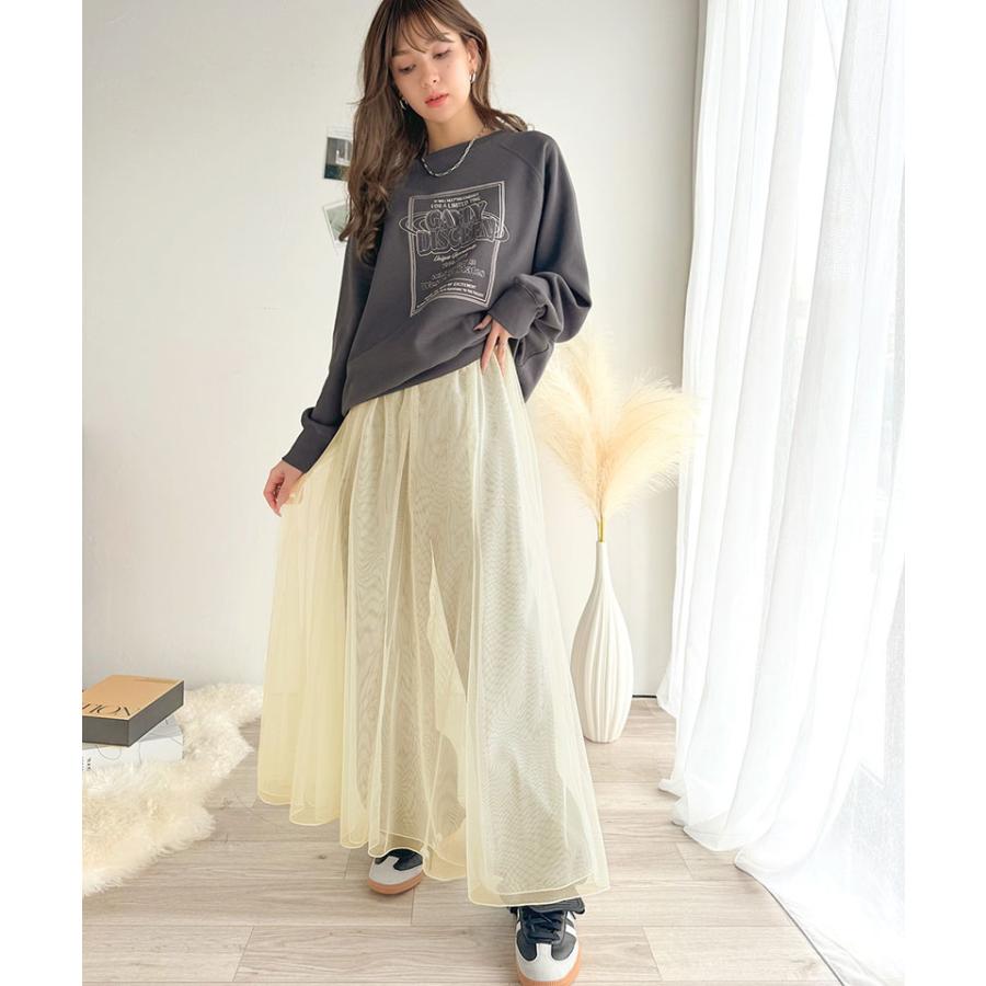 ボトムス スカート レディース マーメイド ダブル チュール SK ロング 丈 ウエスト | classicalelf | 05
