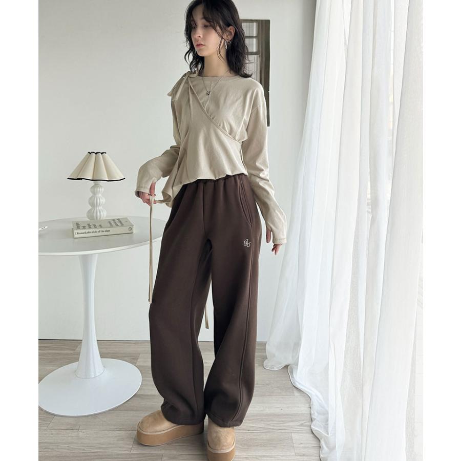 トップス カットソー レディース 綿100% マルチウェイ リボン アシンメトリー ホルターネック シンプル フィンガーホール くしゅくしゅ かわいい | classicalelf | 15