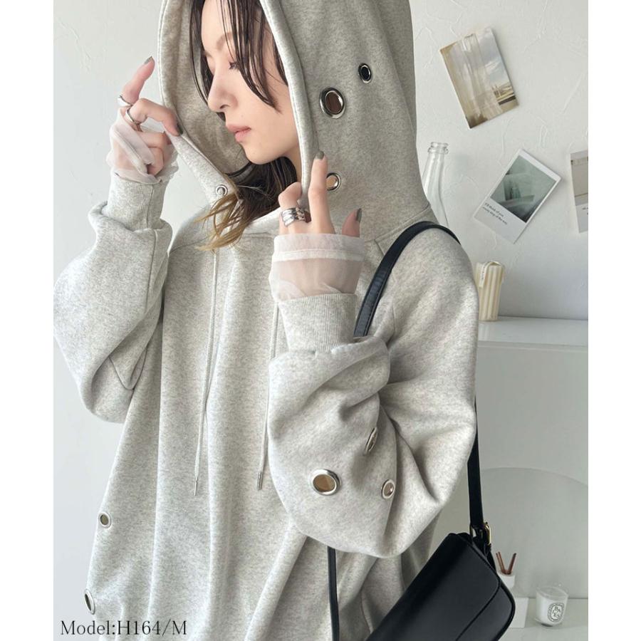 トップス パーカー レディース トレンドライク リング ハトメ 裏起毛フーディ 男女兼用 ユニセックス メンズ ゆるっと オーバーサイズ 大きいサイズ | classicalelf | 12