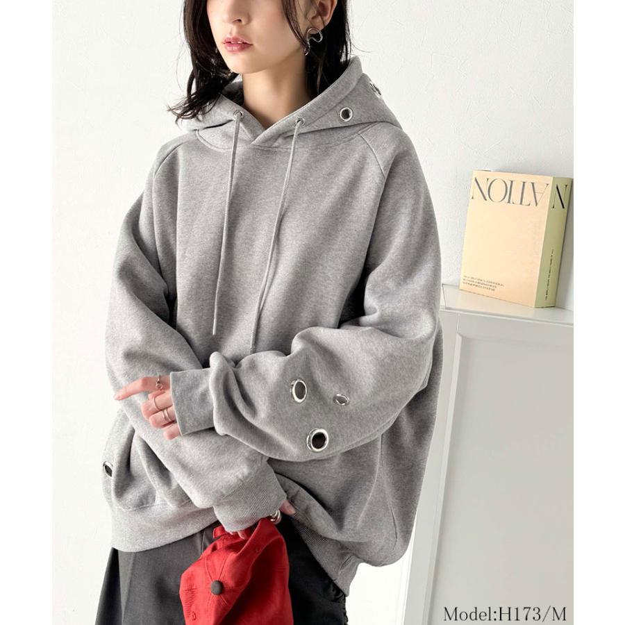 トップス パーカー レディース トレンドライク リング ハトメ 裏起毛フーディ 男女兼用 ユニセックス メンズ ゆるっと オーバーサイズ 大きいサイズ | classicalelf | 02