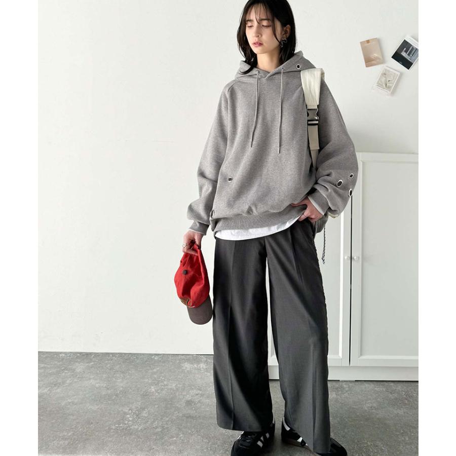 トップス パーカー レディース トレンドライク リング ハトメ 裏起毛フーディ 男女兼用 ユニセックス メンズ ゆるっと オーバーサイズ 大きいサイズ | classicalelf | 05