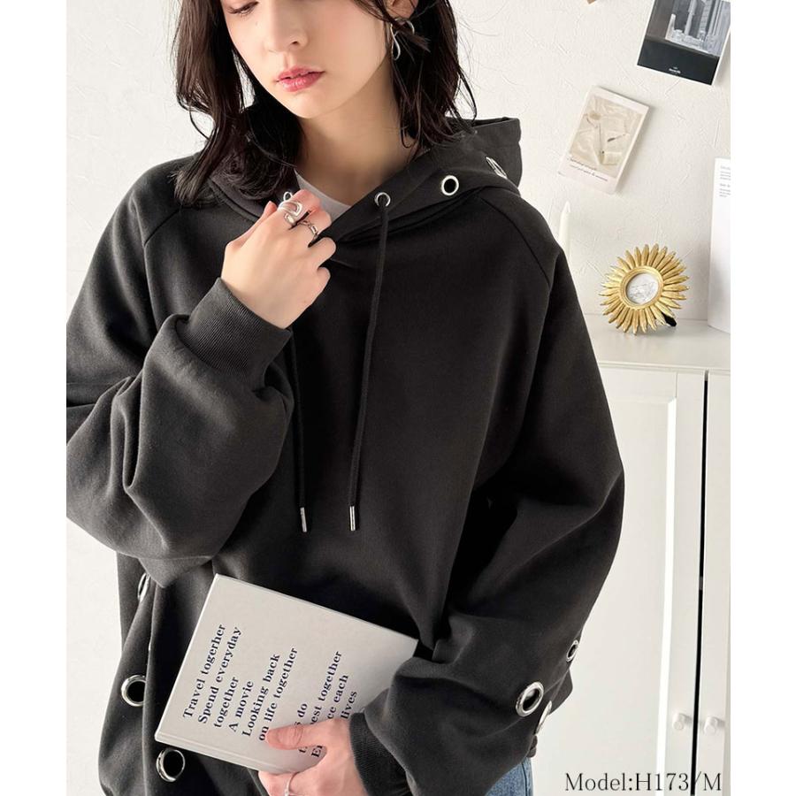 トップス パーカー レディース トレンドライク リング ハトメ 裏起毛フーディ 男女兼用 ユニセックス メンズ ゆるっと オーバーサイズ 大きいサイズ | classicalelf | 07