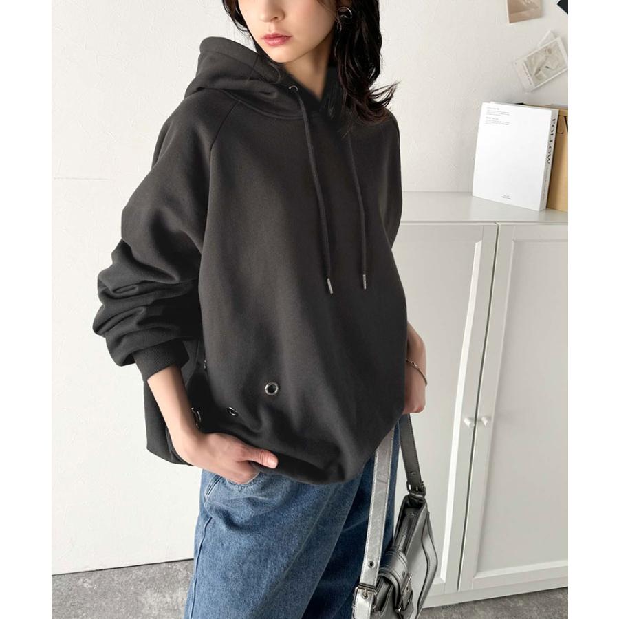 トップス パーカー レディース トレンドライク リング ハトメ 裏起毛フーディ 男女兼用 ユニセックス メンズ ゆるっと オーバーサイズ 大きいサイズ | classicalelf | 09