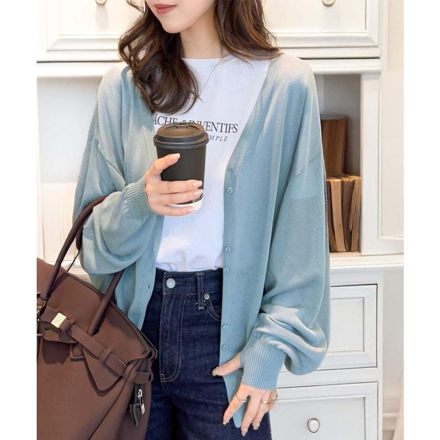 トップス カーディガン ボレロ レディース シアーパフスリーブニットカーディガン サムホール パフスリーブ デザイン性のあるボタン間隔 | classicalelf | 11