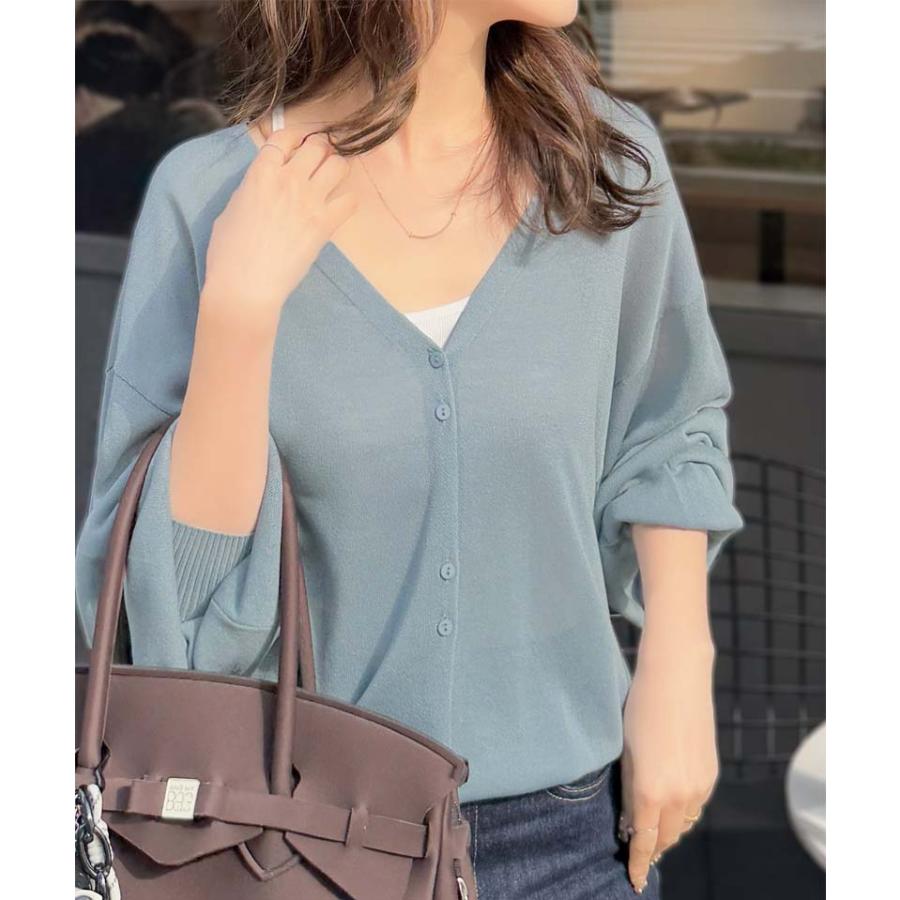 トップス カーディガン ボレロ レディース シアーパフスリーブニットカーディガン サムホール パフスリーブ デザイン性のあるボタン間隔 | classicalelf | 12